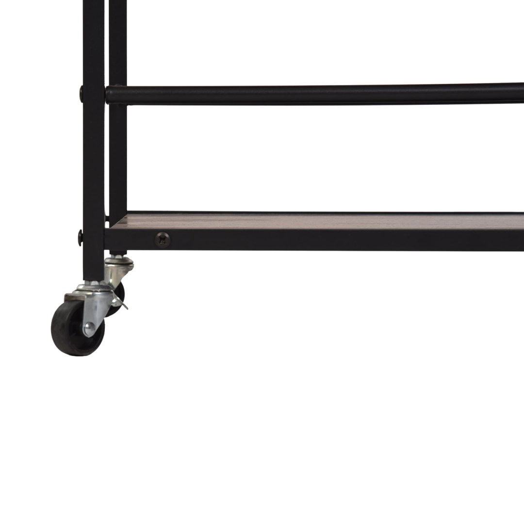 Gewnee Storage Cart with 3-Tier Storage Shelves&Cup Holders&Hooks,Suitable for kitchens and Living Room.Brown