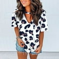 thumbnail image 2 of USSUMA Leopard Hollow Out Summer Tops for Women 2022 Trendy Tie Dye Womens Tunic Tops V Neck Basic Shirts Tees Short Sleeve Dressy Blouses for Women, 2 of 5