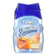 Tums Smoothies Antacid And Calcium Supplement, Assorted Fruit Chewable Tablets - 12 Ea, 2 Pack