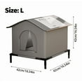 thumbnail image 3 of Weatherproof Outdoor Cat Shelter with Stand, Insulated Stray Cat House for Garden, Protective Nest from Rain and Cold, Durable Feral Cat Shelter (Gray, L), 3 of 9