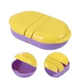 thumbnail image 3 of Unique Bargains 1 Pc Flip Up 2 Compartment Pill Case Durable for Travel Purple Yellow, 3 of 6