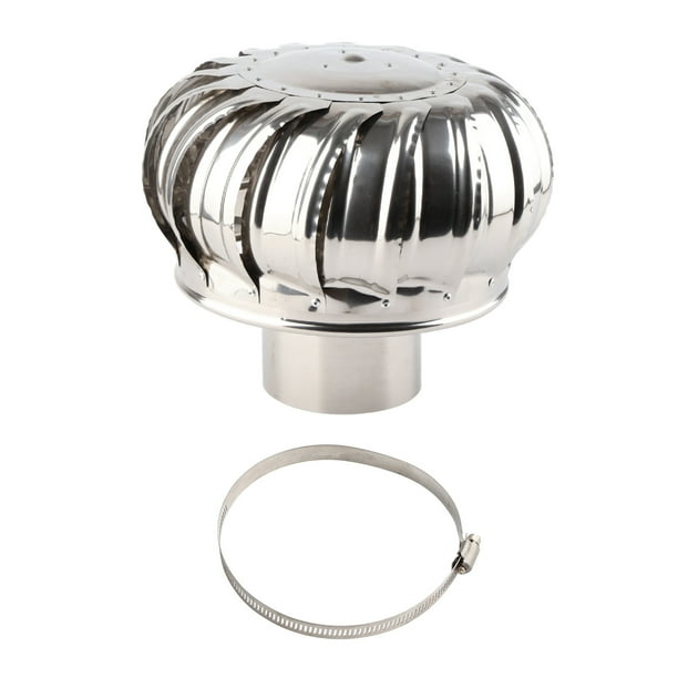 Ventilador de techo automático, silencioso, de acero inoxidable, con tubería, para ventilación de techo, con turbinas eólicas y ventilación de aire para ático.