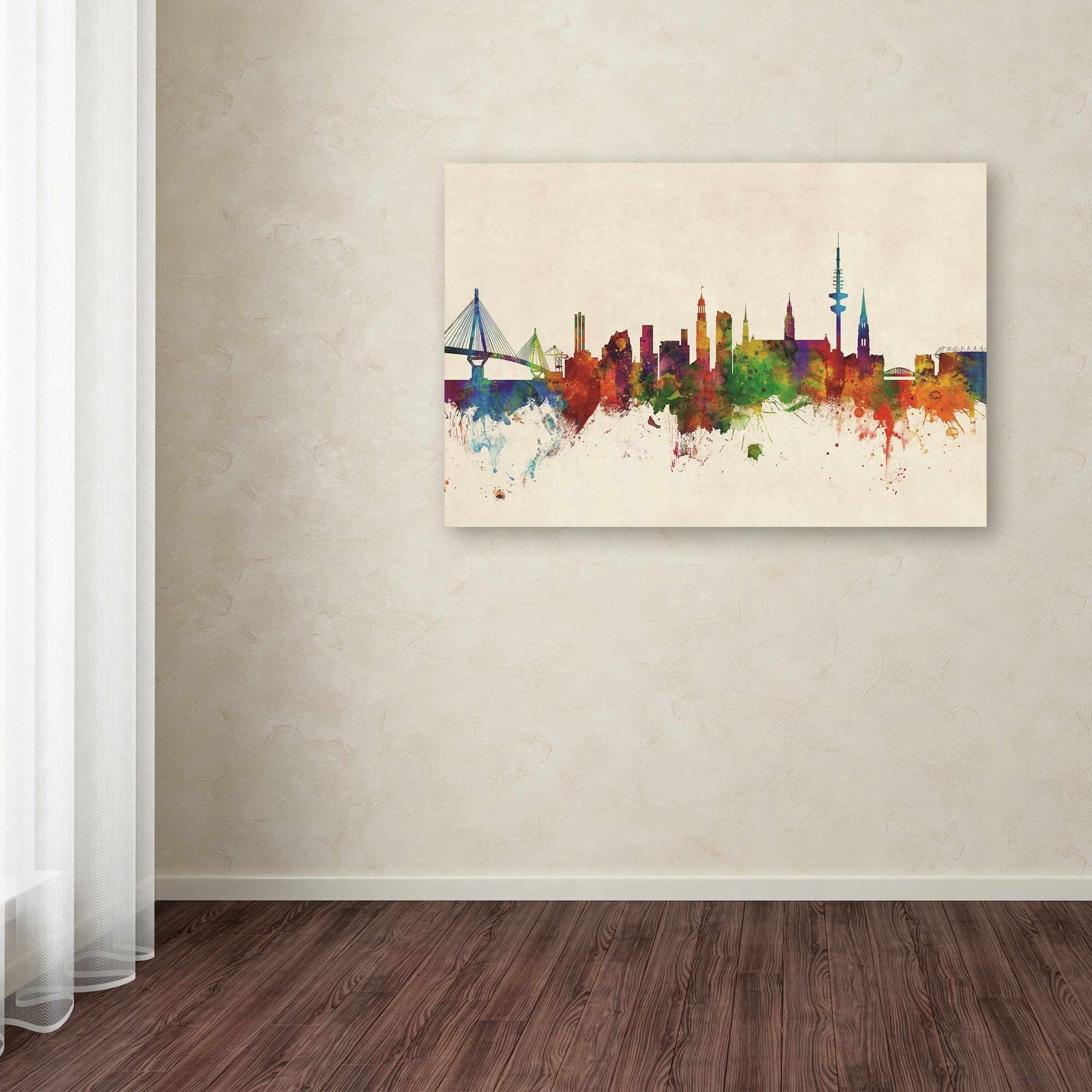 Trademark Fine Art 'Hamburg Germany Skyline' Canvas Art by Michael Tompsett