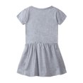 thumbnail image 2 of LittleSpring Little Girls Dress Short Sleeve Summer Dress Casual A-Line Crew Neck Cute Cat Prints Gray Size 6, 2 of 7