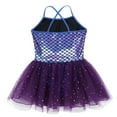 thumbnail image 4 of TiaoBug Girls Glitter Spaghetti Shoulder Straps Mermaid Gymnastics Leotard Tutu Dress 3-10, 4 of 7