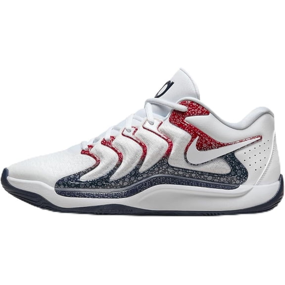 Nike Mens KD17 Basketball Sneakers Color White/University Red/Obsidian Size 8.5