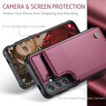 thumbnail image 2 of SaniMore for Samsung Galaxy S23 Wallet Case, RFID Blocking PU Leather Kickstand Credit Slots Flip Folio Protective Case, Double Magnetic Clasp Durable Shockproof Cover for Samsung S23, Winered, 2 of 9
