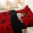 thumbnail image 5 of Homewish Gothic Halloween Spider Web 7 Pieces Full Size Bedding Sets,Bat Spooky Pattern Full Size Bed in a Bag,Red Black,Black Reversible, 5 of 8