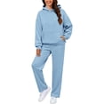 thumbnail image 4 of Pyhlmscde Women's Fleece Lined Two Piece Casual Sweatsuit, Sweatsuits for Women, Sweatshirt And Sweatpants Set Women, Matching Sweat Sets for Women, 4 of 6