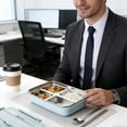 thumbnail image 7 of AZXY Stainless Steel Bento Box, Adult Lunch Bento Box, Leakproof Airtight Divided Food Storage Container, Bentgo Box for Office Outdoor Picnic Daily Meal Prep, 9.45x7.28x2.76in Blue, 7 of 7
