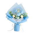 thumbnail image 4 of Tongina Completed Crochet Flower Bouquet Artificial Flowers Flower Valentines Day Gift Decorative Knitted Flowers for Home Anniversary Blue, 4 of 8