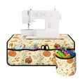 thumbnail image 2 of ZIATUBLE Thanksgiving Turkey Machine Protective Pad Maple Leaves Sewing Machine Muffling Matt Fall Pumpkin Sewing Machines Table Pad with Storage Bag for Home Sewing Classes, 2 of 5