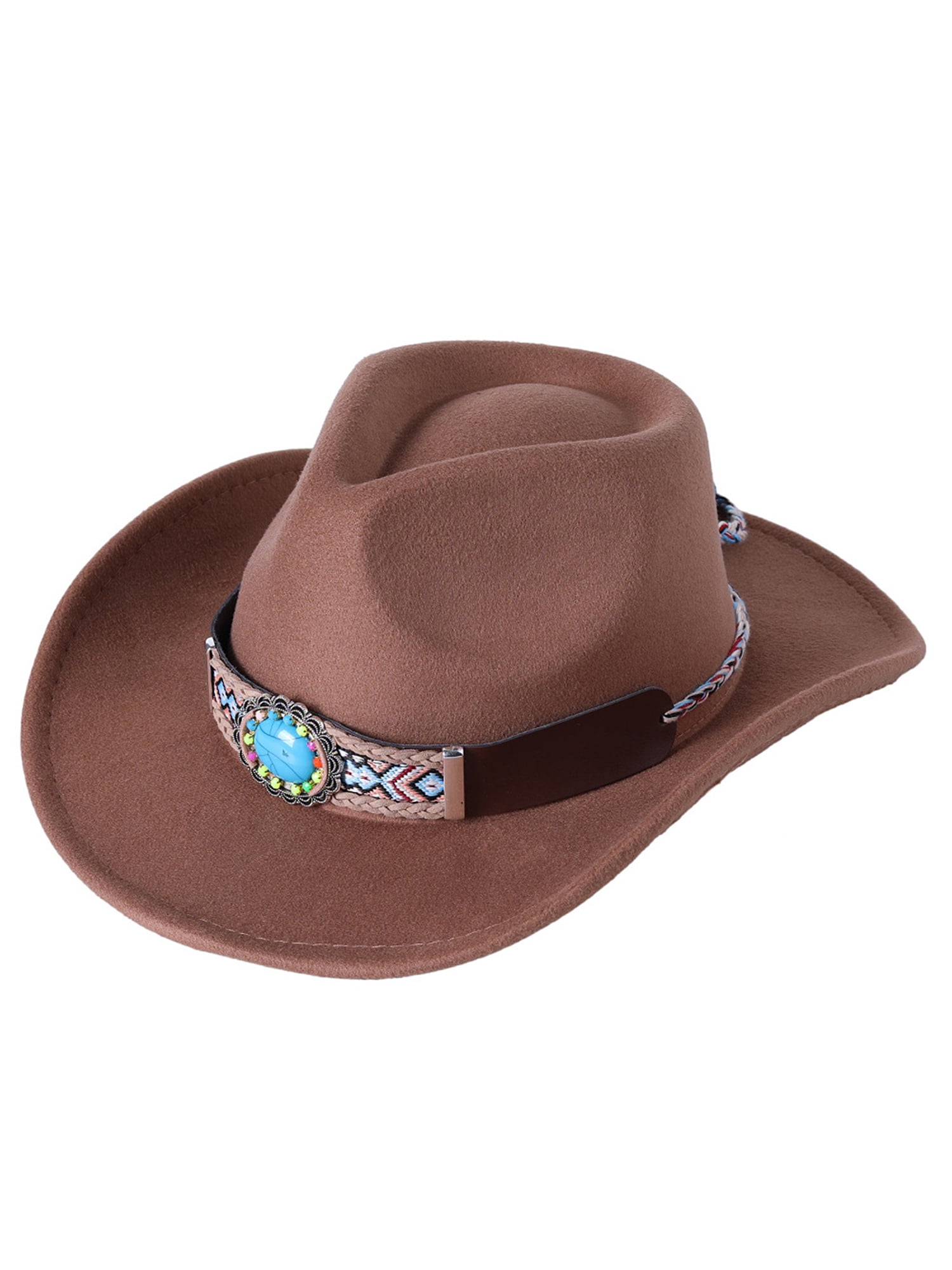 Listenwind Women Men Felt Cowboy Hat 
