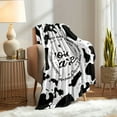 thumbnail image 3 of 1pc Ultra Soft Flannel Throw Blanket with Inspirational Quotes & Cow Print Design – Cozy Reversible All Season Comfort for Home or Office Naps, 3 of 6