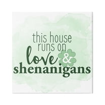 Stupell Love & Shenanigans Family Shamrock Phrase Holiday Painting Gallery Wrapped Canvas Print Wall Art