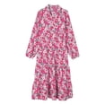 thumbnail image 4 of DHFJKG Bohemian Floral Dresses For Women Long Sleeve Casual Loose Fit Turndown Collar Spring Summer Midi Dress Beach OutFits Soft Dresses, 4 of 5