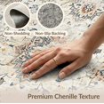 thumbnail image 6 of ODIKA Beige Motif Vintage Distressed Scroll Traditional Large Neutral Non-Slip Chair-Friendly for Home Office, Gaming Room, Under Desk, 6 of 7