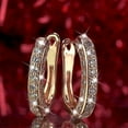 thumbnail image 4 of 1 pair Rose Gold,Gold Hoop Earrings For Women Cubic Zirconia Jewelry G6R5, 4 of 9