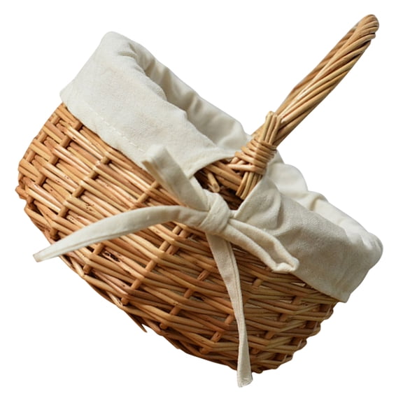 Bread Rattan Basket Flower Wicker Woven Shopping Child
