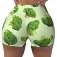 thumbnail image 2 of Honeii Broccoli 3 Print Women's Workout Shorts, Gym Shorts for Active Wear, Sports Shorts,Women's Running Shorts,Quick Dry Athletic Shorts-Large, 2 of 8