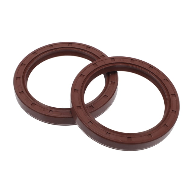 Sellos de aceite universales TC de doble labio con resorte de acero, sellos de eje rotativo de alta presión de goma FKM marrón, 2 piezas 62x80x10mm
