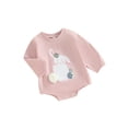 thumbnail image 2 of Musuos Baby Bubble Romper Spring Long Sleeve Round Neck Carrot/Easter Egg Print Bodysuit Newborn Playsuit, 2 of 10