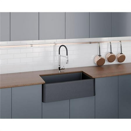 

33 x 19 in. Apron Kitchen Sink - Black Metallic