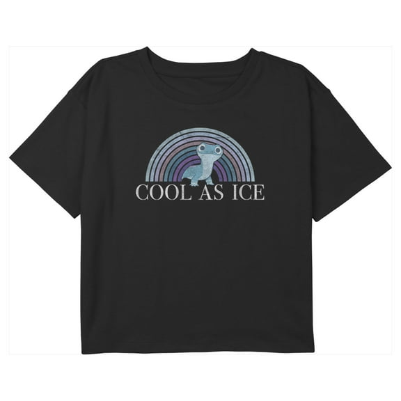 Girl's Frozen 2 Bruni Cool as Ice Graphic Cropped T-Shirt Black Large