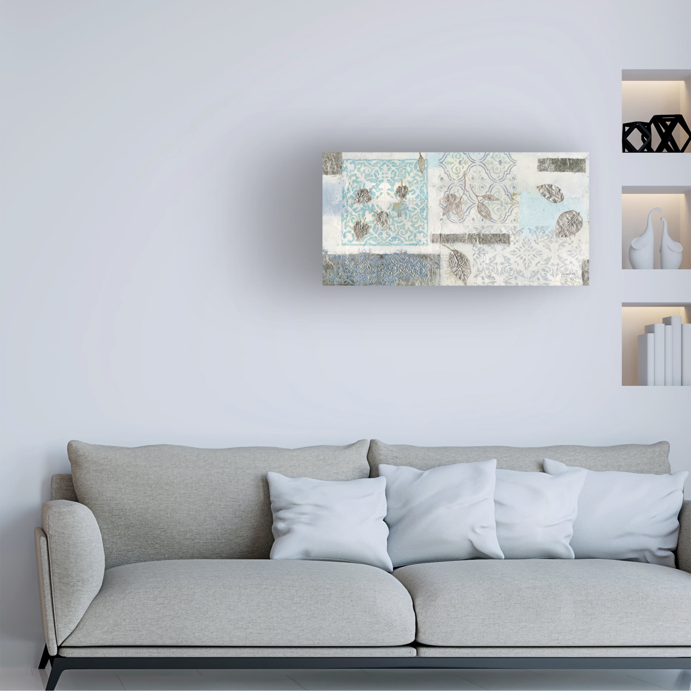 James Wiens 'Gracefully Blue V' Canvas Art