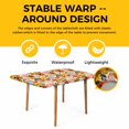 thumbnail image 4 of Spring Flowers Table Cloths for 5 Foot Rectangle Tables, Watercolor Floral Daisy Poppy Plants Rustic Patio Waterproof Elastic Fitted Tablecloths, Washable Rectangular Table Cover for Camping, 4 of 8