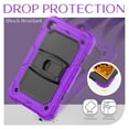 thumbnail image 3 of for iPad mini 5/mini 4 Case with PET Screen Protector + Pencil Holder + Stand + Shoulder Strap | Heavy Duty Protection 3 Layer Silicone PC Case for iPad mini 5/mini 4 | Purple+Black, 3 of 8
