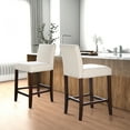 thumbnail image 3 of Orion Modern Solid Wood Beige Fabric Upholstered Comfy Counter Chair, 3 of 6
