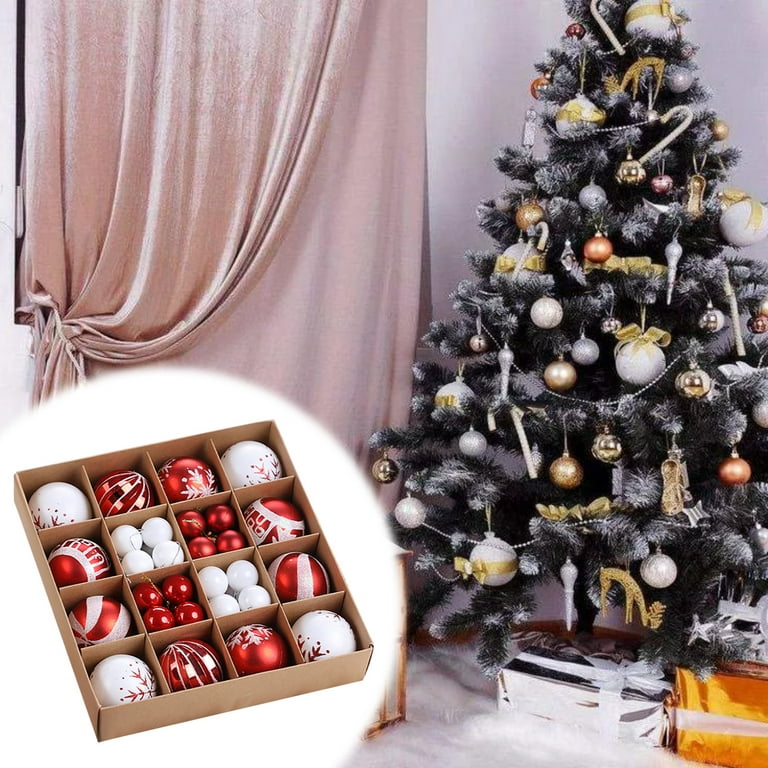 Christmas Decorations Clearance! Christmas Tree Decorations Pendant 24PCS  Christmas Ball Ornaments Party Supplies Tree Hanging Plastic Ball for Home  Yard Indoor Outdoor (3CM/1.18in) Purple 