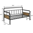 thumbnail image 4 of Heavy Duty Metal Twin Daybed Frame – Classic Headboard Sofa Bed – Steel Slats Support – Noise-Free – No Box Spring Needed – For Living Room, Bedroom, or Guest Room – Easy Assembly – Sandblasted Black, 4 of 8