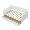 thumbnail image 3 of Bellemave Twin Size Daybed with Storage Drawers, Wood Sofa Bed Frame Twin Size, Corner Daybed for Living Room, Bedroom and Guest Room (White）, 3 of 8