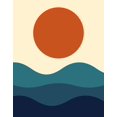 thumbnail image 6 of K&L DESIGN CO. Ocean Waves and Sun Wall Art - 11x14" Unframed Print, Geometric Design, 6 of 6