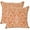 Papaya, variant on Outdoor/Indoor Sunbrella Set of 2 Toss Pillows 20 inch x 20 inch x 5 inch Square Rialto with Pipe (Natural)