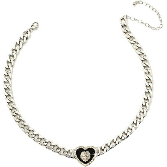 Heart Necklaces for Women Gold Chunky Necklace Heart Pendant Punk Statement Necklace Jewelry Gifts for Women Valentine's Day Gifts