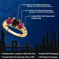 thumbnail image 2 of Gem Stone King 18K Yellow Gold Plated Silver Black Sapphire and Red Ruby Filigree Style 3 Stone Ring for Women (2.86 Cttw, Oval 8X6MM and 6X4MM) (Size 8), 2 of 6