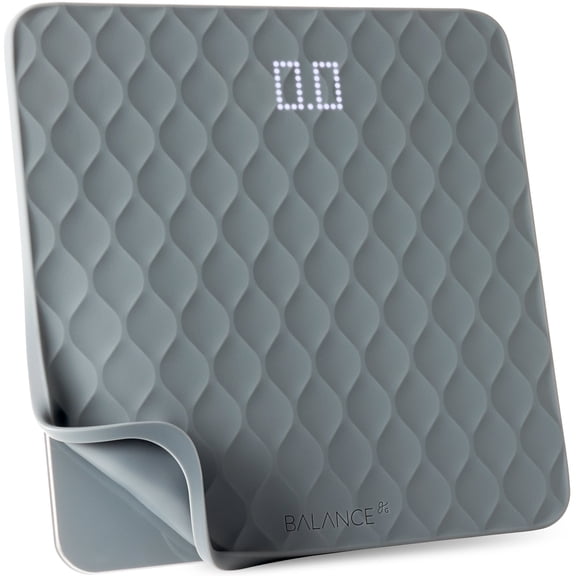 Greater Goods Silicone Bathroom Scale, 400lbs, Non Slip, LED Display, Gray