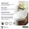 thumbnail image 5 of Karran Usa VC-301-WH Valera 22-7/8" Oval Vitreous China Vessel Bathroom Sink - White, 5 of 5