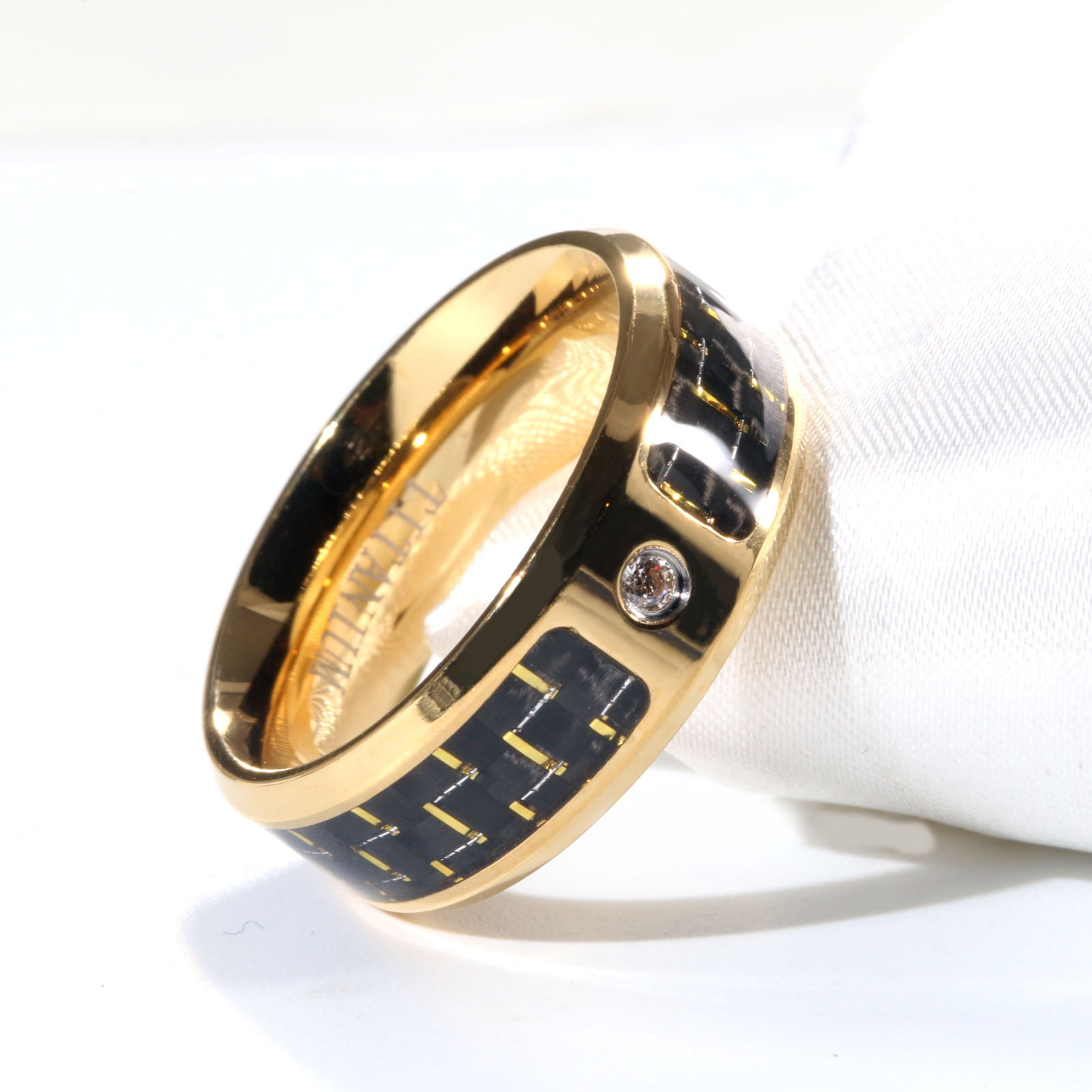 Matching Rings Couple Rings Yellow Gold Plated 1CT AAA Cz Women Wedding Ring Sets