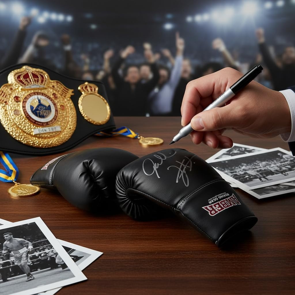 Boxing Gloves – Full-Size Replica Style for Signatures, Gifts, or Sports Decor – Black