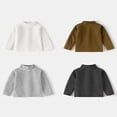 thumbnail image 2 of LYMAYTER Kids Boys Girls Turtleneck Long Sleeve T-Shirt Striped Loose Undershirts Basic Casual Tops 2-7Y, 2 of 8