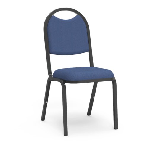 Virco Fabric Upholstered Stack Chair, Sedona Blue/Black, Set of 4
