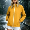 thumbnail image 6 of YUGYXL Lightweight Rain Jacket Women Waterproof Wind Breaker Light Raincoat Casual Full Zip Fall Track Jackets With Pocket Yellow Pullover L, 6 of 7