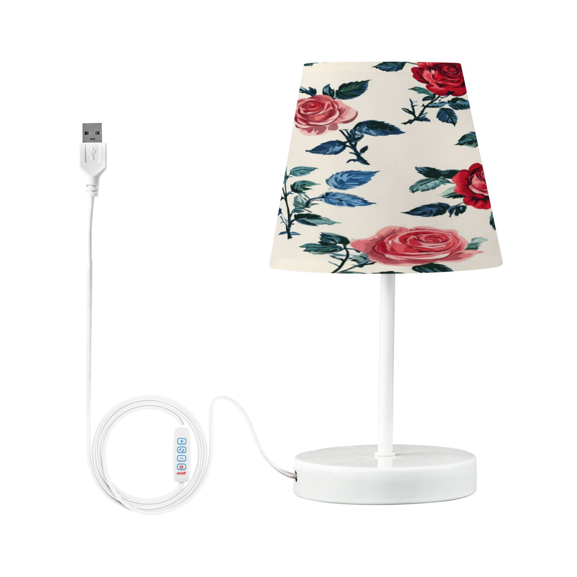 Table Lamp Medium 7.9x11.8 Inches Table Lamps Night Light Tools & Home Improvement Bedroom Lamp Guest Room Lamp Study Lamp Office Lamp Oil Painting Rose Pattern