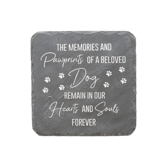 Pavilion Gift Company 25314 Dog Memorial-7.75" x 7.75" Garden Stone, Gray, White