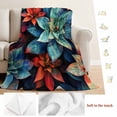 thumbnail image 5 of Teal Red Succulent Blanket Soft Cozy Warm Throw Blanket for Couch, Plush Fuzzy Flannel Fleece Blankets for Sofa, Modern Vintage Bottom Leaves Bed Blankets Lightweight Gifts for Women, 50"x80", 5 of 9