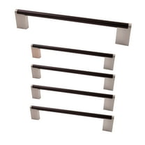 Design House 189498-BSN Stone Ridge Cabinet and Drawer Pull, 5-Inch Center to Center, Matte Black and Satin Nickel, 5-Pack